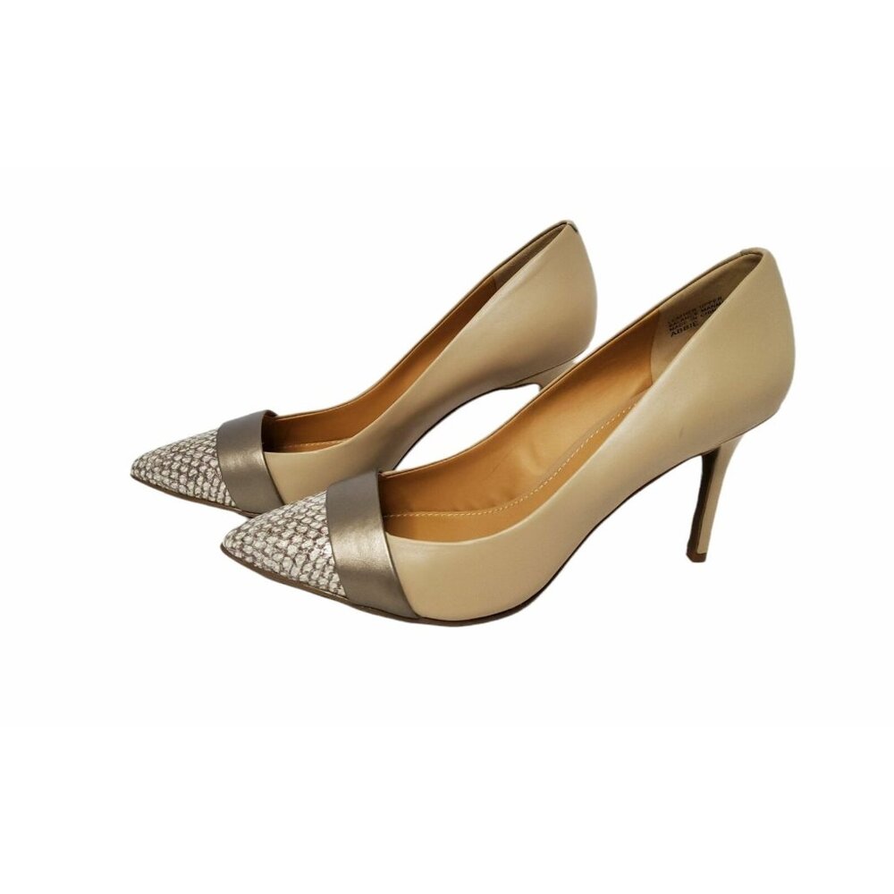 audrey brooke womens "abbie" leather 3.75" stiletto heel animal print pointed to